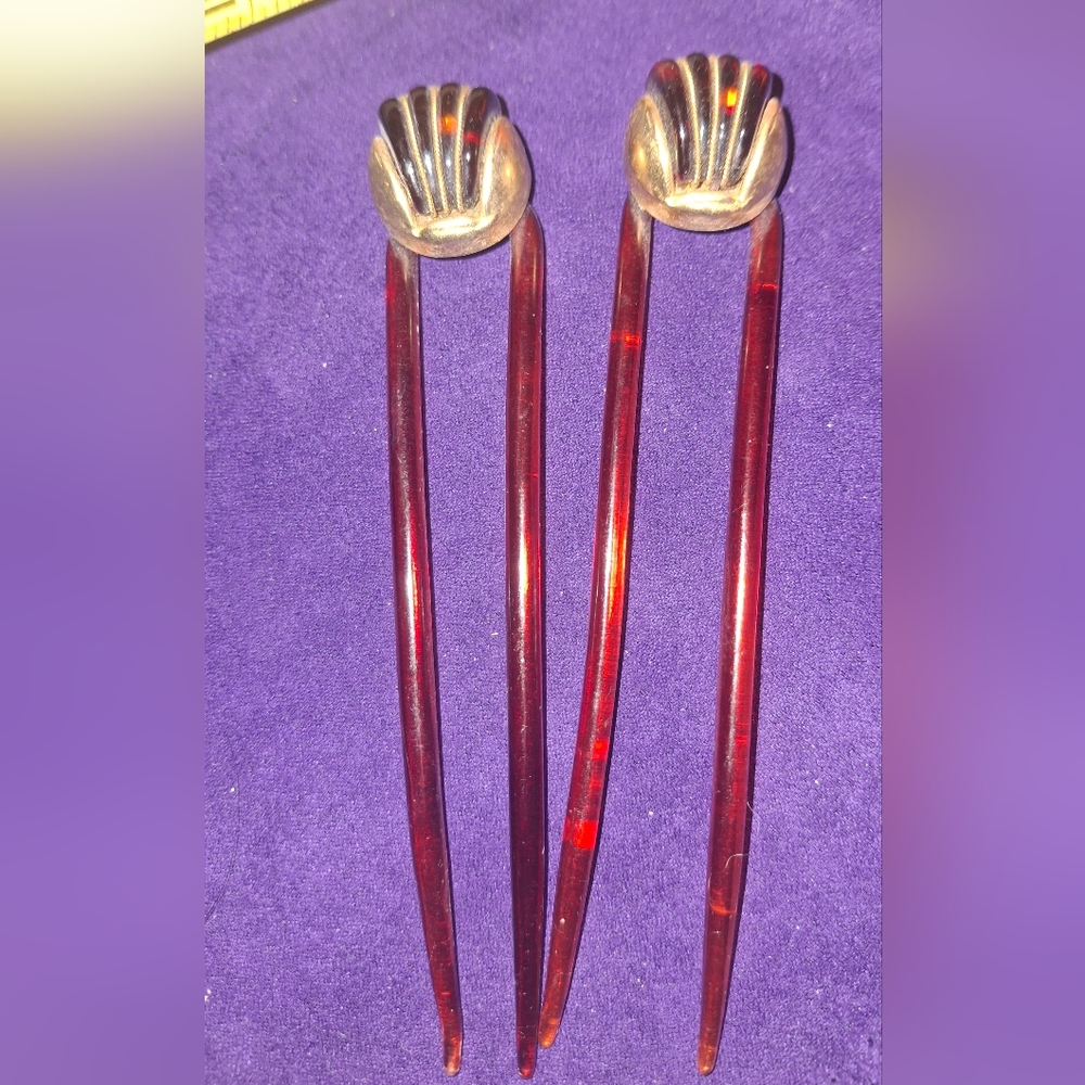 Vintage 1914 Celluloid Art Deco Hair Pins